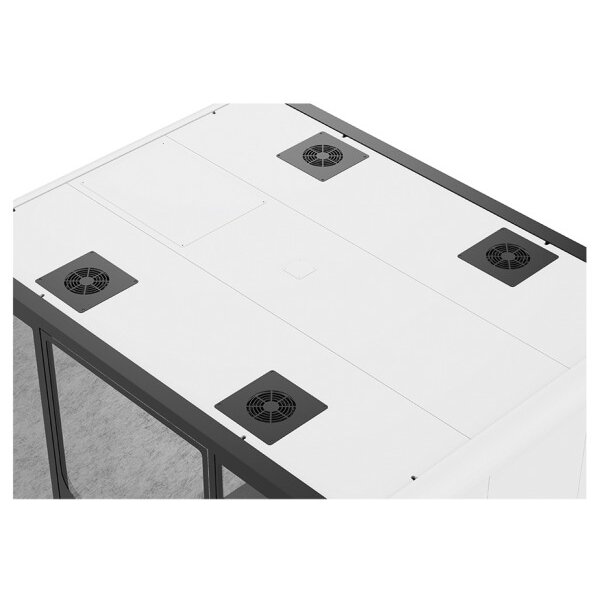 CONTINI Cabine acoustique 2.3x2.2x1.6m 112582 blanc, avec table et canap&eacute;