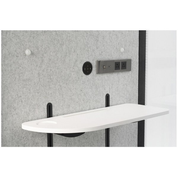 CONTINI Akustikkabine 2.3x1x1.6m 112579 weiss, inkl. Stehhocker