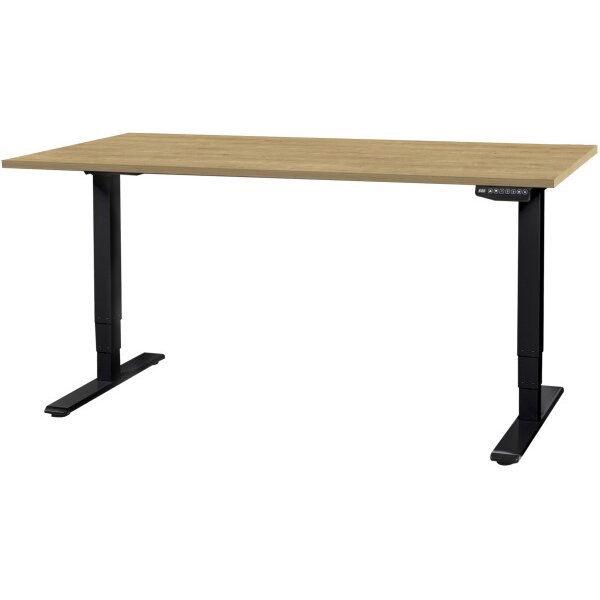 CONTINI Table de bureau 140x80cm 112376 ch&ecirc;ne/noir