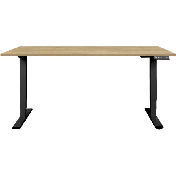 CONTINI Table de bureau 140x80cm 112376 ch&ecirc;ne/noir