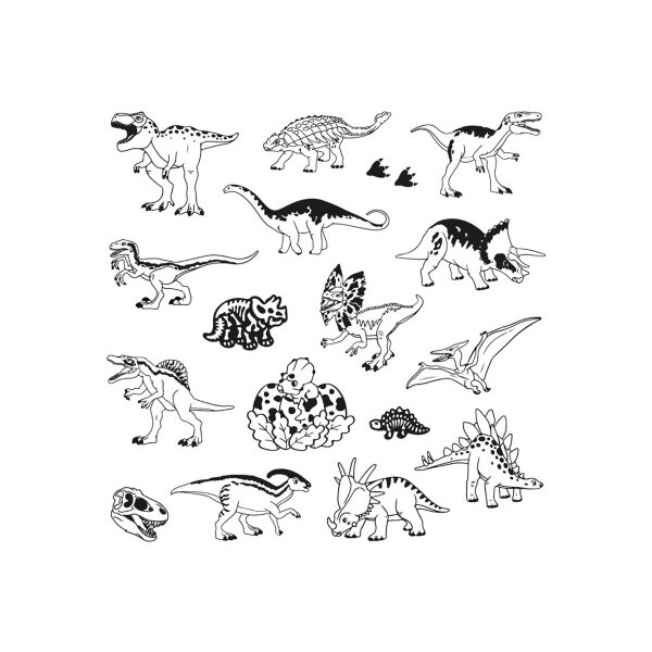 ALADINE Set de tampons 85174 Dinosaures 17 pi&egrave;ces
