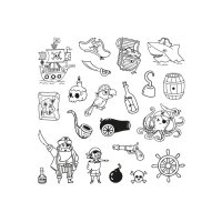 ALADINE Set de tampons 85173 Pirates 21 pièces