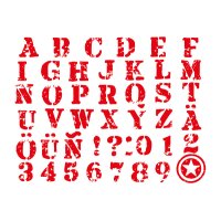 I AM CREATIVE Set de tampons pour textile 4093.07 Alphabet 46 pièces
