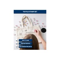 I AM CREATIVE Set de tampons pour textile 4093.06 Fleurs et feuilles 20 pièces
