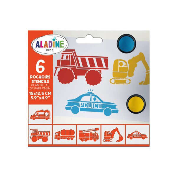 ALADINE Pochoir Kids 81392 Voitures 6 pi&egrave;ces