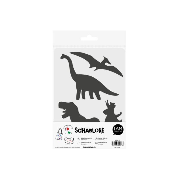 I AM CREATIVE Pochoir Kids 2000.72 A5, Dinosaures