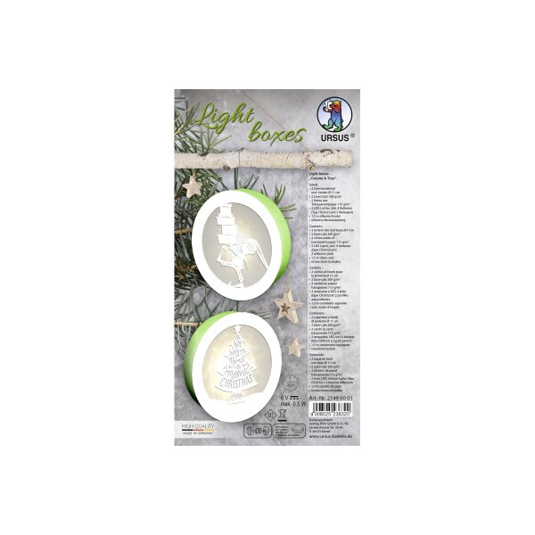 URSUS Light Boxes 11cm 21490001 Gnome &amp; Tree 2 St&uuml;ck