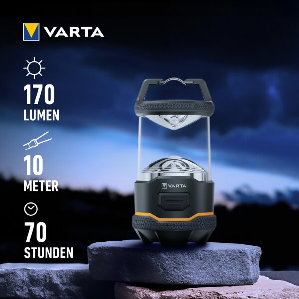 VARTA Campingleuchte Outdoor-Laterne L10, anthrazit