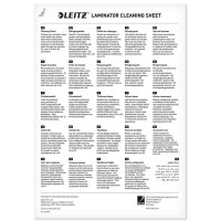 LEITZ Feuille de nettoyage pour plastifieuse, A4, set de 5