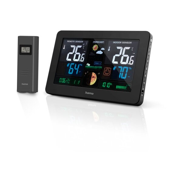 HAMA Wetterstation Premium 186380 schwarz, mit Sensor