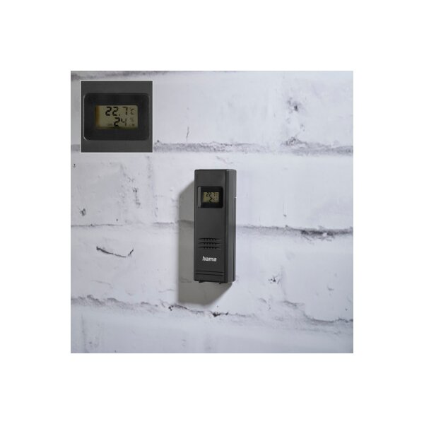 HAMA Wetterstation Premium 186380 schwarz, mit Sensor