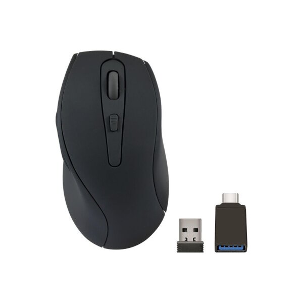 SPEEDLINK AXON Recharg.Mouse Wireless SL-630004-RRBK Silent,Antibac.USB-A,C,Bl.