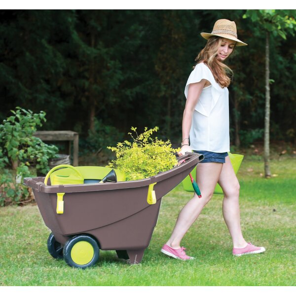 EDA Gartenschubkarre, 140 Liter, braun gr&uuml;n