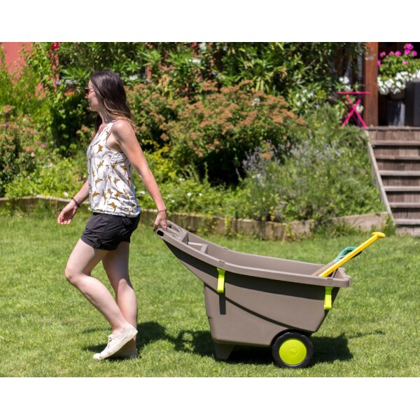 EDA Gartenschubkarre, 140 Liter, braun gr&uuml;n