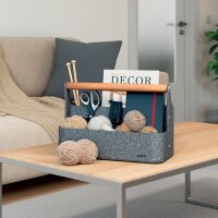 LEITZ Tragbarer Schreibtisch-Organizer mit Holzgriff, Filz