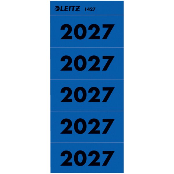 LEITZ Ordner-Inhaltsschild "Jahreszahl 2027", blau