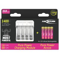 ANSMANN Ladegerät-Set Pure Power, inkl. 4 Li-Ion...