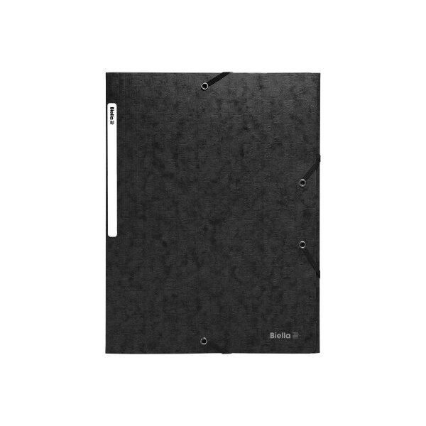 BIELLA Gummibandmappe A4 17840002U schwarz, 590gm2 220 Bl.
