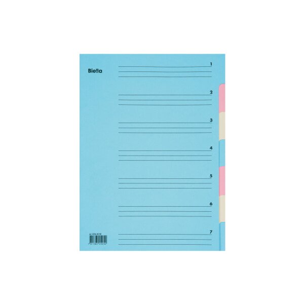 BIELLA Fächermappe A4 32640700U Karton, farbig 7 Fächer