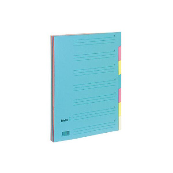 BIELLA Fächermappe A4 32640700U Karton, farbig 7 Fächer