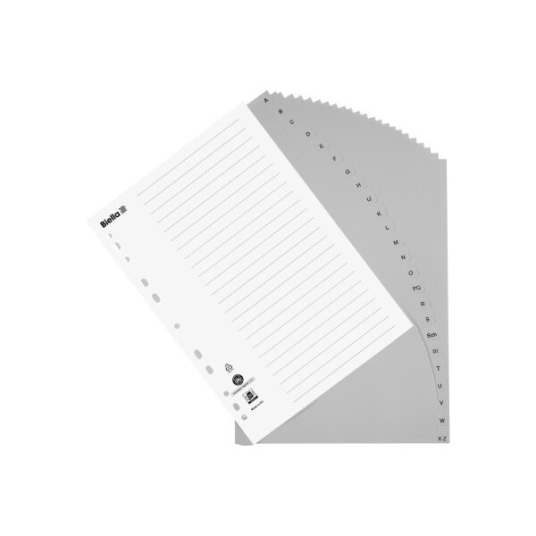 BIELLA Répertoires PP A4+ 47842400U gris A-Z 24 pcs.