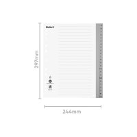 BIELLA Répertoires PP A4+ 47842400U gris A-Z 24 pcs.