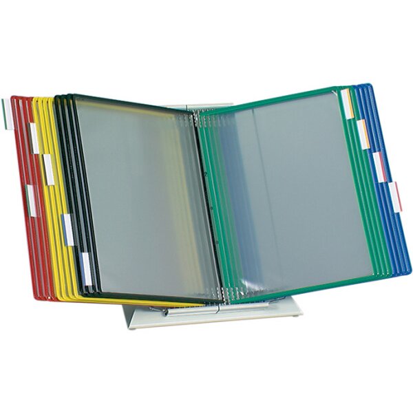 TARIFOLD T-Display Tischständer A4 434209 grau inkl. 20 Taschen
