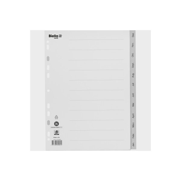 BIELLA Register PP A4 47141490U grau Dez-Jan DE