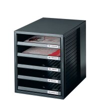 HAN Module de classement, 5 tiroirs ouverts, gris clair