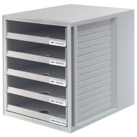 HAN Module de classement, 5 tiroirs ouverts, gris clair