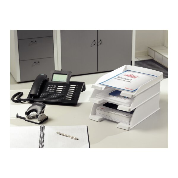 LEITZ Corbeille Courrier Plus A4 52370001 blanc
