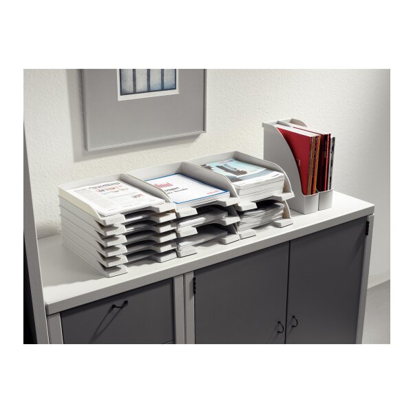 LEITZ Corbeille Courrier Plus A4 52370085 gris