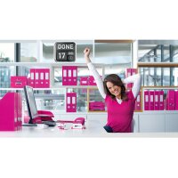 LEITZ Classeur anneaux WOW 4cm 42410023 2 anneaux rose A4+