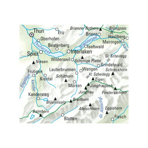 KÜMMERLY+FREY Wanderkarte 325902218 Jungfrau-Region 1:60000