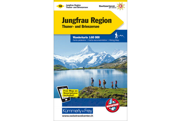 KÜMMERLY+FREY Wanderkarte 325902218 Jungfrau-Region 1:60000