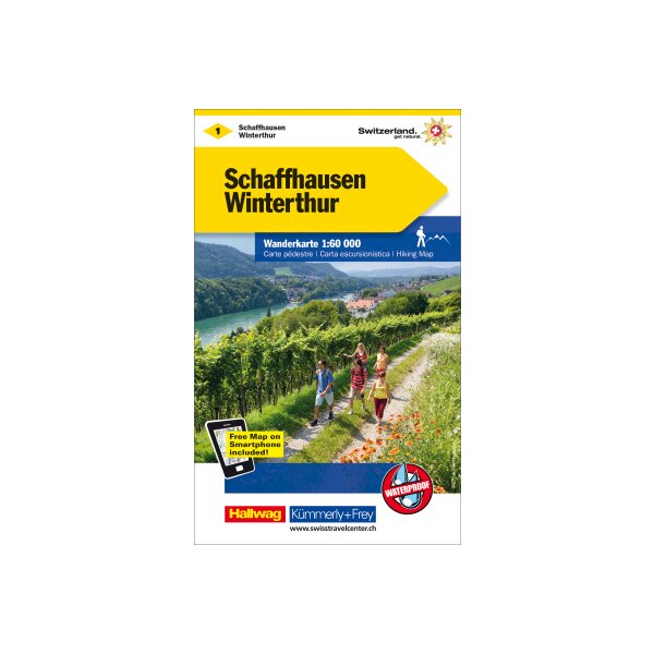 KÜMMERLY+FREY Wanderkarte 1:60000 325902201 Schaffhausen-Winterthur