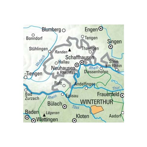 KÜMMERLY+FREY Wanderkarte 1:60000 325902201 Schaffhausen-Winterthur