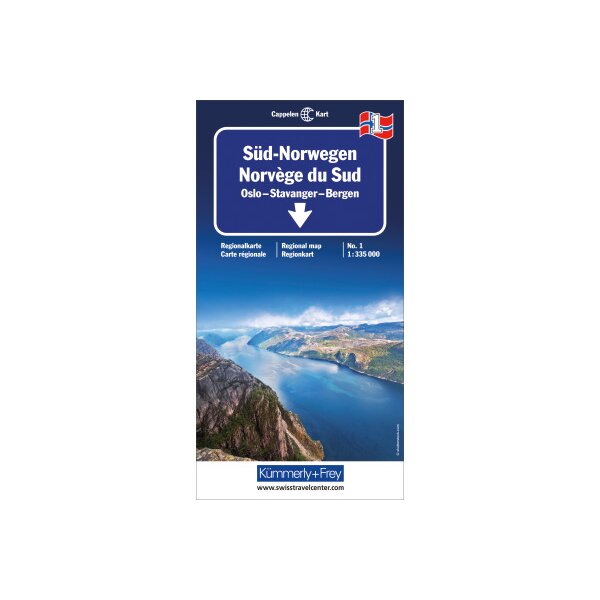 KÜMMERLY+FREY Strassenkarte 3-2559-01821 Süd-Norwegen Nr. 01 1:335 000