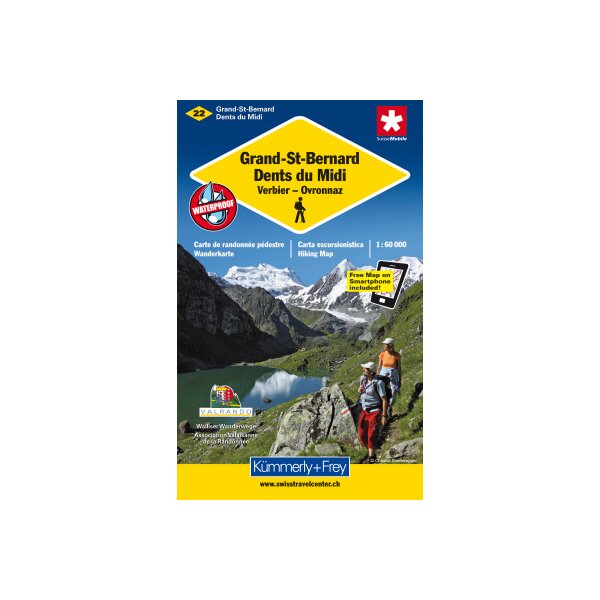 KÜMMERLY+FREY Wanderkarte 1:60000 325902222 Gr. St. Bernhard/Diablerets
