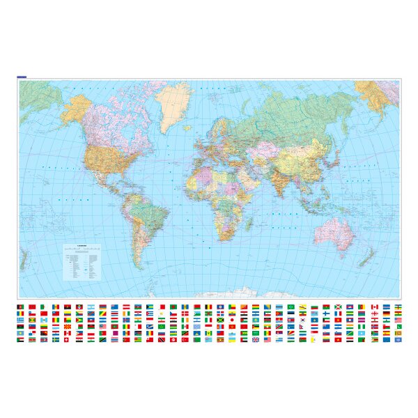 KÜMMERLY+FREY Plano-Mappemonde 138x99cm 63430123 p olitique 1:30 Mio.