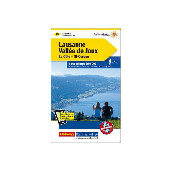 KÜMMERLY+FREY Carte des randonnées 325902215 Lausanne-Vallée Joux 1:60000