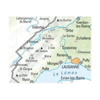 KÜMMERLY+FREY Carte des randonnées 325902215 Lausanne-Vallée Joux 1:60000