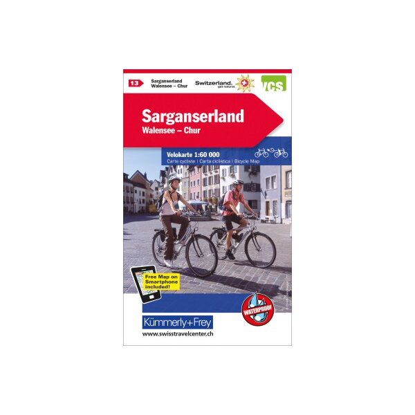 KÜMMERLY+FREY Velokarte 1:60000 259024133 Sarganserland-Walensee-Chur