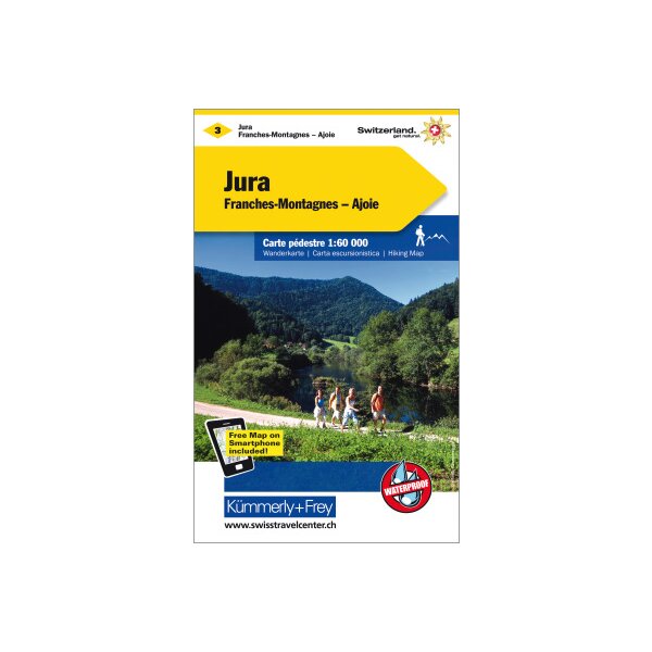 KÜMMERLY+FREY Wanderkarte 325922030 Jura 1:60000