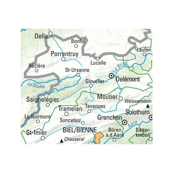 KÜMMERLY+FREY Wanderkarte 325922030 Jura 1:60000