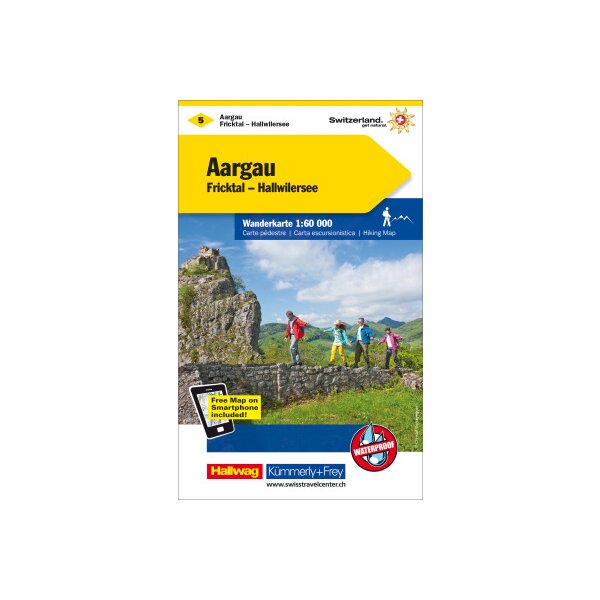 KÜMMERLY+FREY Wanderkarte 325902205 Aargau 1:60000