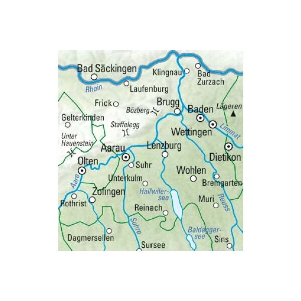 KÜMMERLY+FREY Wanderkarte 325902205 Aargau 1:60000