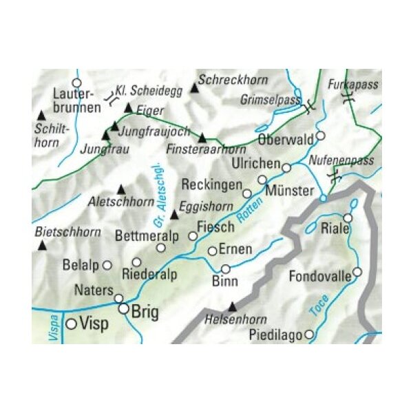 KÜMMERLY+FREY Wanderkarte 325902225 Aletsch-Goms 1:60000