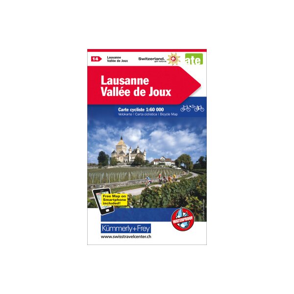 KÜMMERLY+FREY Velokarte 325902414 Lausanne-Vallée Joux 1:60000