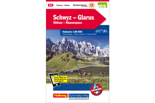 KÜMMERLY+FREY Velokarte 259024126 Schwyz-Glarus-Klausen 1:60000